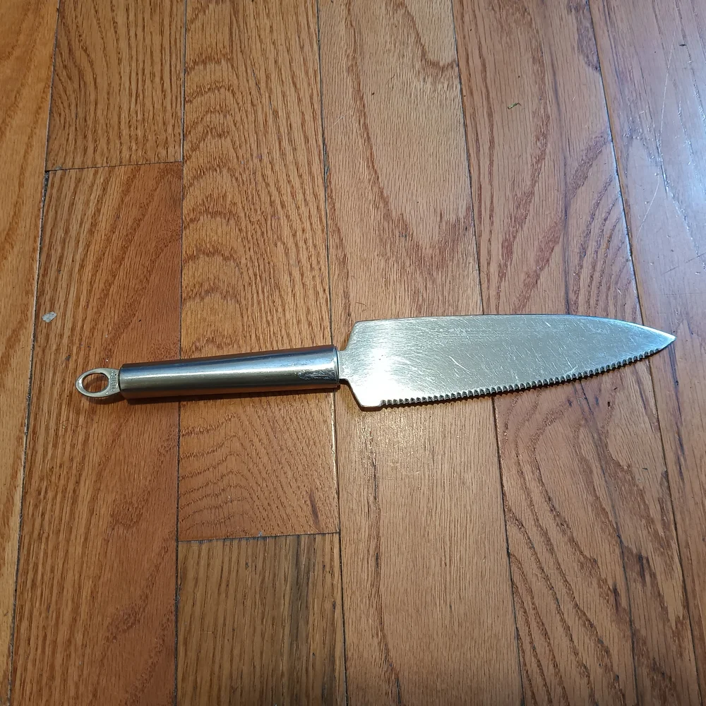 Serrated Silver Kitchen Knife